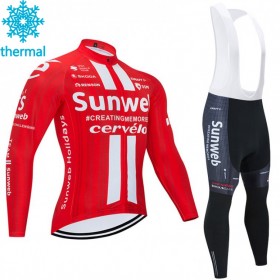 Tenue Maillot M/L + Collant à Bretelles 2020 Team Sunweb Hiver Thermal Fleece N001